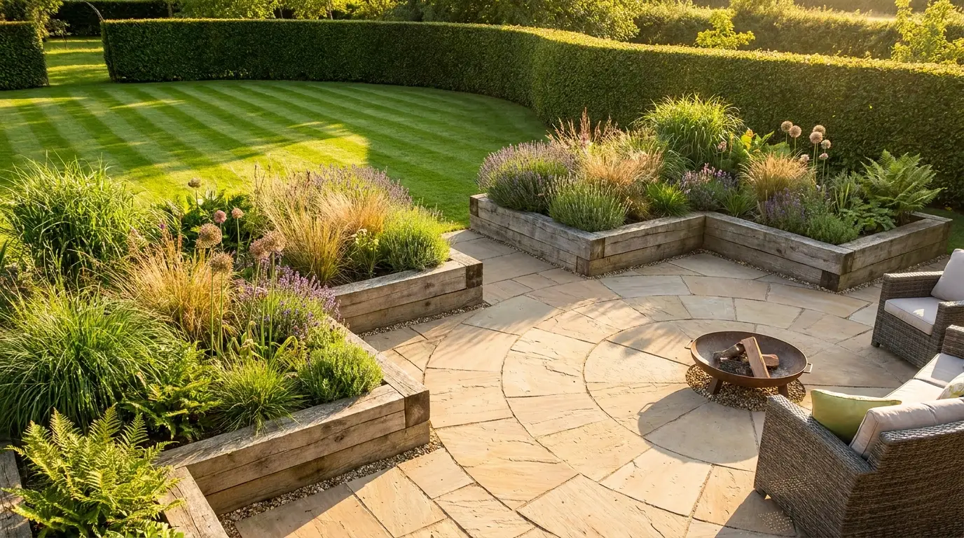 Cleared and landscaped grounds